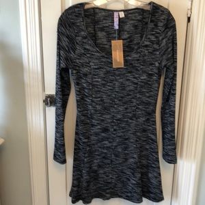 Skater long sleeve mini dress